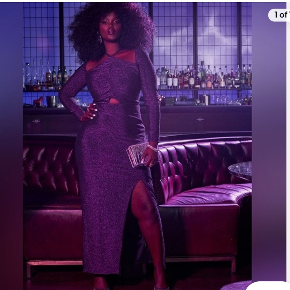 Eloquii Purple Glitter Cut Out